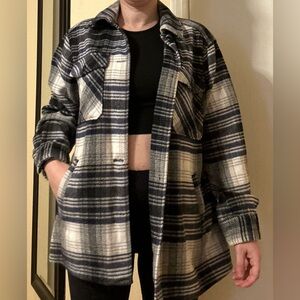 H&M Divided Blue and White Checkered Shirt